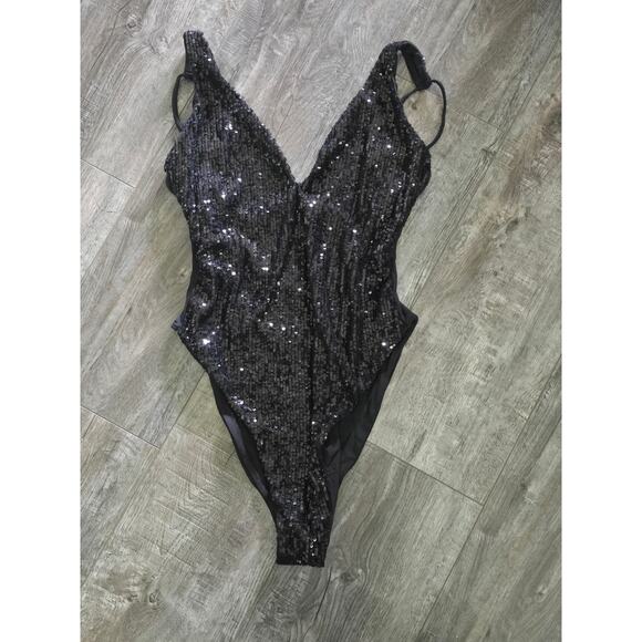 Luli Fama Sequins One-Piece Swimsuit - New Medium - Picture 5 of 5